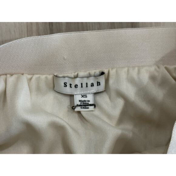 Stellah Silver Cream Sequin Skirt XS Pull On Elastic Waist - Picture 3 of 4